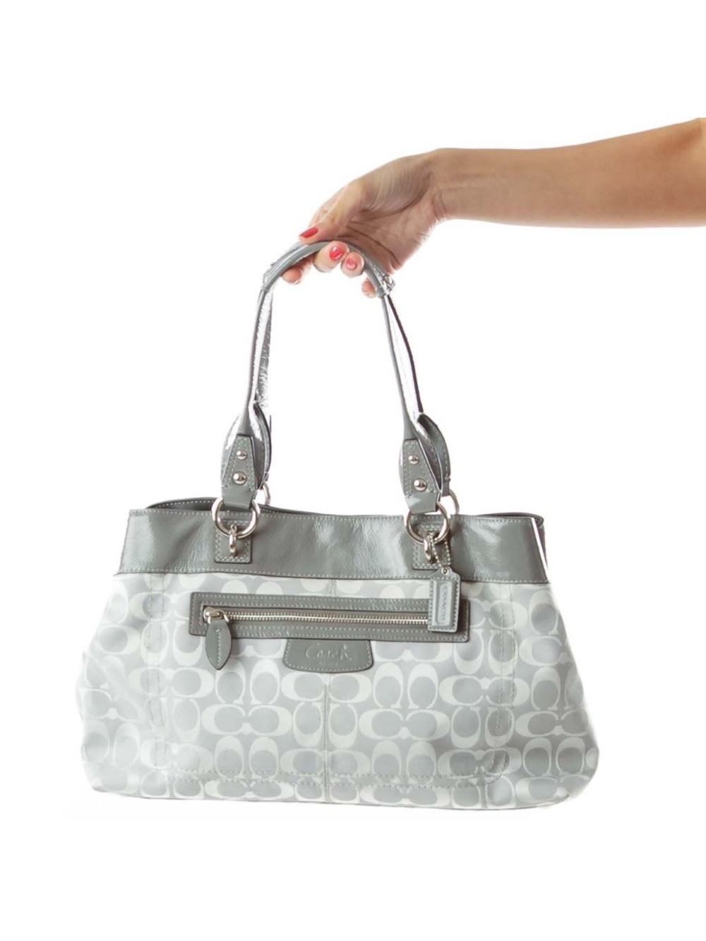 Coach brooke jacquard satchel